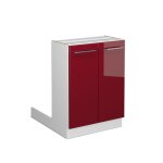 �lot de cuisine fame - line 60 cm sans plan de travail rouge bordeaux haute brillance vicco