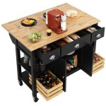 Ilot de cuisine moderne 120×45×90cm bois table de salle à manger multifonctionnelle avec panier en pin ... Ilot de cuisine moderne 120×45×90cm bois table de salle à manger multifonctionnelle avec panier en pin ...