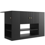 �lot de cuisine moderne buffet noir avec tiroirs et �tag�res - vaisselier pratique pour cuisine et salle ...