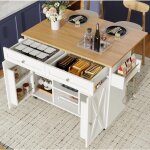 Ilot de cuisine modernearmoire buffetavec grain de bois table de repas multifonctionnelle avec espace ... Ilot de cuisine modernearmoire buffetavec grain de bois table de repas multifonctionnelle avec espace ...