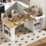�lot de cuisine avec roulettes table a manger extensible avec plateau amovible table de bar avec multiprise ...