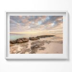 Image pour cadre blanc paysage de plage de mer et de ciel 80 x 60 cm? tableau dcoration murale
