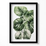 Image pour cadre noir feuilles de monstera peintes 40 x 60 cm? tableau dcoration murale