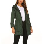 Impermable dextrieur lger  capuche ecelen pour femme - vert fonc
