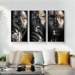 Impression sur toile art africain femme noire peinture  lhuile sur toile affiches et impressions art ...