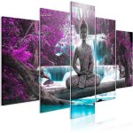 Impression sur toile bouddha 5 pi�ces - tableau photo d�co salon image esth�tique peinture sur toile ...