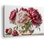 Impression sur toile bouquet de fleurs vase pivoines image tableau decoration murale 70x50cm cadre salon ...