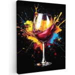 Impression sur toile avec cadre peinture 30x40 cm tableaux decoratifs muraux salon vin verre graffiti ...