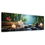 Impression sur toile orchid�e zen spa 120x40cm tableau d�co mural image photo murale bureau couloir spa ...