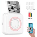 Imprimante photo pour smartphone mini imprimante avec cble usb et 7 rouleaux de papier thermique