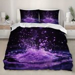 Imprim 3d parure de lit motif phosphorescent housse de couette 90x190 cm literie douce confortabl violet ...