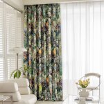 Imprim� floral moderne style peinture � lhuile rideau occultant tassel farmhouse room140x160cm