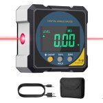 Inclinom�tre num�rique - niveau laser - 4 * 90� - �cran lcd - aimant sur quatre c�t�s - pour menuiserie ...