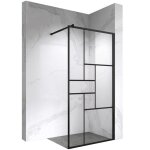 Inea paroi de douche italienne verre s�rigraphi� 8 mm transparent choisir la finition - noir dimensions ...