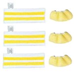 Inf accessoires pour nettoyeur vapeur karcher sc1 - sc5 sv7 - 3 lingettes + 3 housses en maille - noir ...