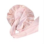 Inf bonnet de nuit 100 % soie de m�rier pour femme caoutchouc rose