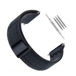 Inf bracelet de montre en nylon compatible garmin 22mm - forerunner 245 / 255 / 265m noir + bleu