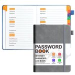 Inf carnet mot de passe en cuir pu - universel - daolin paper - carnet � sangle �lastique - gris 12x12cm ...