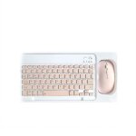 Inf ensemble clavier et souris bluetooth rechargeables de 10 pouces avec tui (rose)