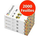 Infowerk papier pour imprimante et photocopieur 2000 feuilles 4 x 500 a4 80 g blanc premium vainqueur ...