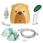 Inhalateur pour enfants promedix ours en peluche n�buliseur masque set de filtres + thermom�tre m�dical ...