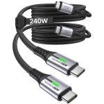 Iniu - cble usb c [2 - pack 2m] 240w pd3. 0 48v / 5a - charge rapide pour iphone 15 pro max / macbook ...