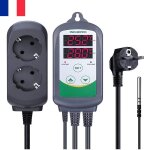 Inkbird itc - 308 rgulateur de temprature chauffage prise thermostat numrique avec 2 relais 220v sonde ...