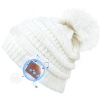 Inn bonnet bluetooth 2 en 1 bluetooth 5. 2 bonnet tricot� avec musique et boule peluche pour hommes et ...