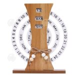 Inn calendrier perptuel disque 3d en bois rotation manuelle calendrier debout dcoration bureau rutilisable ...