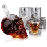 Inn carafe tête de mort crâne 700ml et 6 verres à whisky 75ml carafe à whisky verre à vin pour cadeau ... Inn carafe tête de mort crâne 700ml et 6 verres à whisky 75ml carafe à whisky verre à vin pour cadeau ...