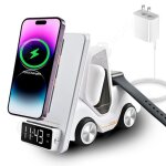 Inn chargeur induction 5 en 1 type - c station de charge chargement rapide sans fil avec fonction horloge ...