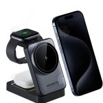 Inn chargeur sans fil 2. 5w - 15w 3 en 1 chargeur magntique sans fil pliable avec une lumire qui respire ...