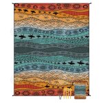Inn couverture de plage anti sable tapis impermable 180 x 220 cm 4 coins de fixation fibre de coton ...