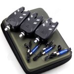 Inn dtecteur de touche pche 3pcs tackle alarme sans fil avec mallette de transport avec voyants led ...