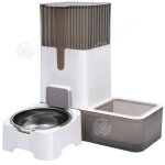 Inn distributeur croquettes chat 2 - en - 1 35l + 25l avec bol en acier inoxydable distributeur daliment ...