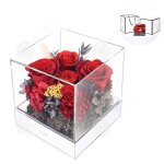 Fleur �ternelle - inn� - rose acrylique - d�coration dint�rieur - cadeau saint - valentin - coffret cadeau ...