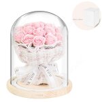 Inn fleur de savon rose sche petit bouquet parfum couvercle en verre cadeau de fte pour petite amie ...
