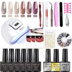 Set manucure - pedicure pas gel nail polish kit 24pcs avec lampe uv et 9 vernis gel kit vernis semi permanent ...