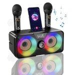 Haut - parleur bluetooth passionova 24 ghz 6600mah machine de karaok� � domicile microphone portable ...