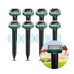 Inn repulsif taupe solaire 8pcs 500mah led conduite  360 degrs recharge solaire anti taupe 24h de travail ...