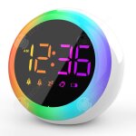 Inn r�veil 107x85cm horloge �lectronique color�e � led � commande vocale avec 3 modes de luminosit� et ...