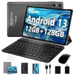Tablette tactile 10. 1 pouces 12go + 128go octa - core 5g wifi type - c 8000mah avec clavier souris casque ...