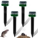 Inn taupe ultrason solaire 4pcs 246x59x59cm ip65 �tanche 600mah 360 degr�s r�pulsif pour animaux r�pulsifs ...