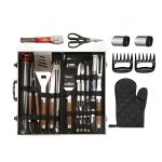 Inn ustensiles barbecue haute qualit acier inoxydable lot de 38 avec mallette de transport en aluminium ...