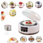 Inn yaourtire 1. 2l avce 5 pots et 1 pot acier inoxydable temprature rglable pour faire du yaourt ...