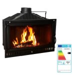 Insert  bois ? 12kw home 90 ? fonte complte ? rendement 78 % ? chauffe 310 m ? sortie 180 mm ? poids ...