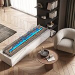 Insert chemine lectrique 3d  vapeur d?eau led avec app electricsun mistique grande 150 cm