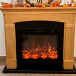 Insert electrique noir 60 cm 1500w telecommande effet flamme led