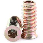 Insert filet� bois20 pi�ces kit doutils dassortiment d�crous � vis hexagonaux pour meubles en bois(m6 ...