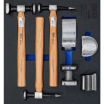 Insert de servante bgs 74298 - mallette de tas et marteaux de carrosserie - 7 pi�ces